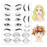 Craspire Five Senses Eye Eyebrow Lips Nose Clear Silicone Stamp Seal for Card Making Decoration and DIY Scrapbooking