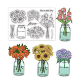 Craspire Vases, Sunflowers, Tulips, Poppies, Hydrangeas Clear Silicone Stamp Seal for Card Making Decoration and DIY Scrapbooking