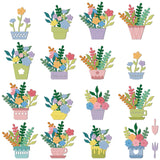 CRASPIRE Flowerpot, Flower Carbon Steel Cutting Dies Stencils, for DIY Scrapbooking/Photo Album, Decorative Embossing DIY Paper Card