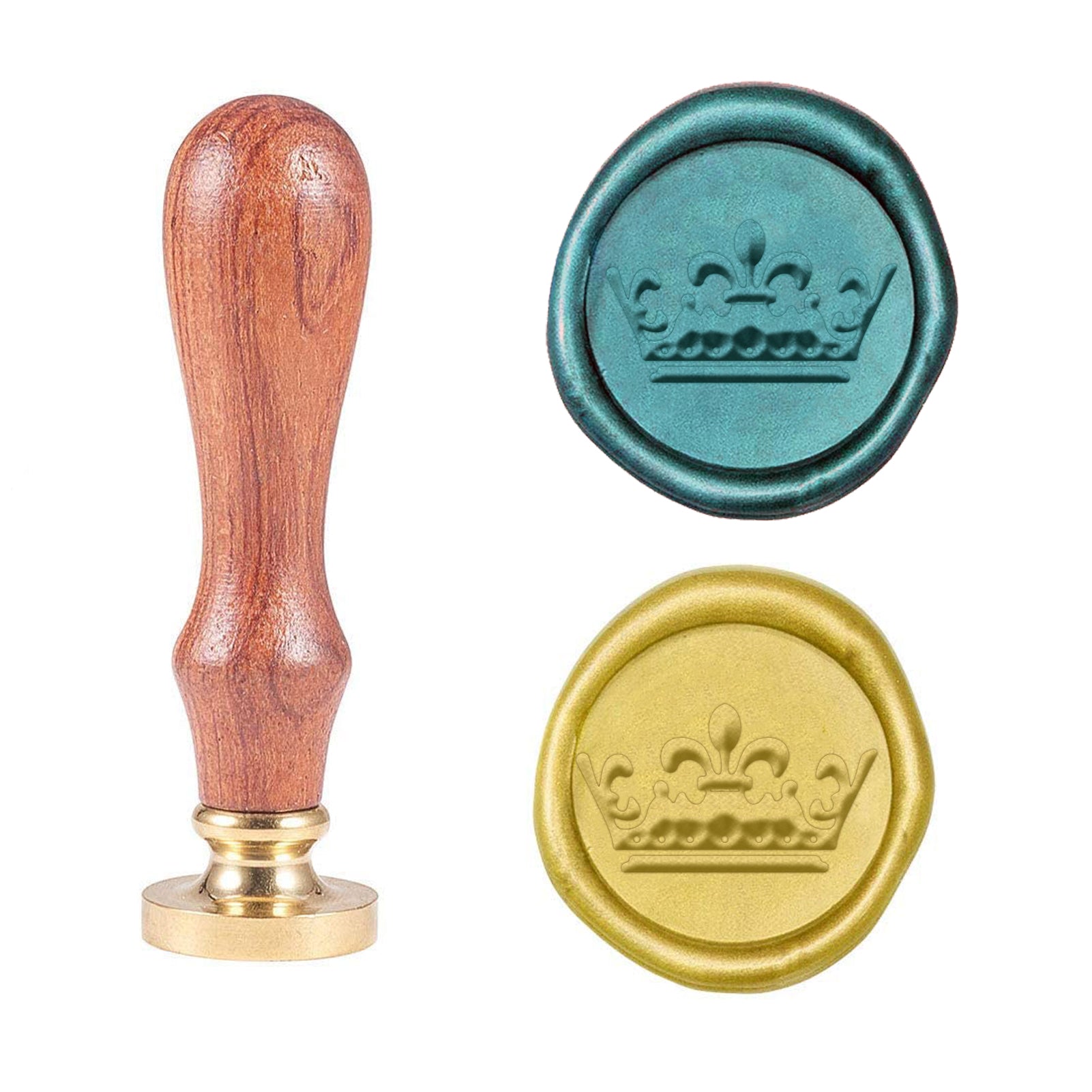 Crown Wood Handle 3D Wax Seal Stamp