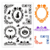 Craspire Halloween Bat Pumpkin Skeleton Ghost Clear Silicone Stamp Seal for Card Making Decoration and DIY Scrapbooking