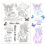 Craspire PVC Plastic Stamps, for DIY Scrapbooking, Photo Album Decorative, Cards Making, Stamp Sheets, Angel & Fairy Pattern, 16x11x0.3cm