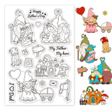 Craspire Gnome, Family, Father's Day, Mother's Day, Baby, Pumpkin House Clear Stamps Silicone Stamp Seal for Card Making Decoration and DIY Scrapbooking