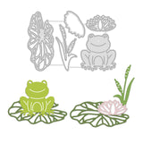 CRASPIRE Frog, Water Lily, Lotus Leaf, Reed Carbon Steel Cutting Dies Stencils, for DIY Scrapbooking/Photo Album, Decorative Embossing DIY Paper Card