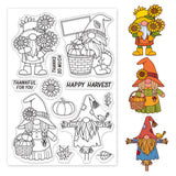 Craspire Gnome, Autumn, Pumpkin, Sunflower Clear Silicone Stamp Seal for Card Making Decoration and DIY Scrapbooking