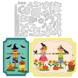 CRASPIRE Fall Leaves Scarecrow, Pumpkin, Thanksgiving Day, Halloween Carbon Steel Cutting Dies Stencils, for DIY Scrapbooking/Photo Album, Decorative Embossing DIY Paper Card