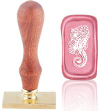 Hippocampus Wood Handle Rectangle Wax Seal Stamp