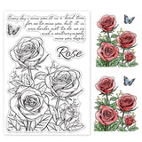Craspire Rose Flower, Butterfly, Greeting Card Gift Clear Silicone Stamp Seal for Card Making Decoration and DIY Scrapbooking