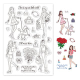 Craspire Shopping Woman, Shopping Woman, Poodle, Bag, Earrings, Necklace, Lipstick, Perfume, Nail Polish, Mushroom, Bow Tie Clear Silicone Stamp Seal for Card Making Decoration and DIY Scrapbooking