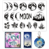 Craspire Moon, Moon Phase, Full Moon, Crescent, Leaves, Autumn, Mountain Clear Silicone Stamp Seal for Card Making Decoration and DIY Scrapbooking