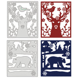 CRASPIRE Winter, Deer, Bear, Flower, Bird Carbon Steel Cutting Dies Stencils, for DIY Scrapbooking/Photo Album, Decorative Embossing DIY Paper Card