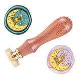 Butterfly and Moon Wood Handle Wax Seal Stamp