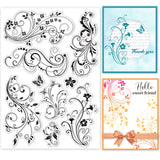 CRASPIRE Decorative Lace, Flowers Clear Stamps Silicone Stamp Seal for Card Making Decoration and DIY Scrapbooking