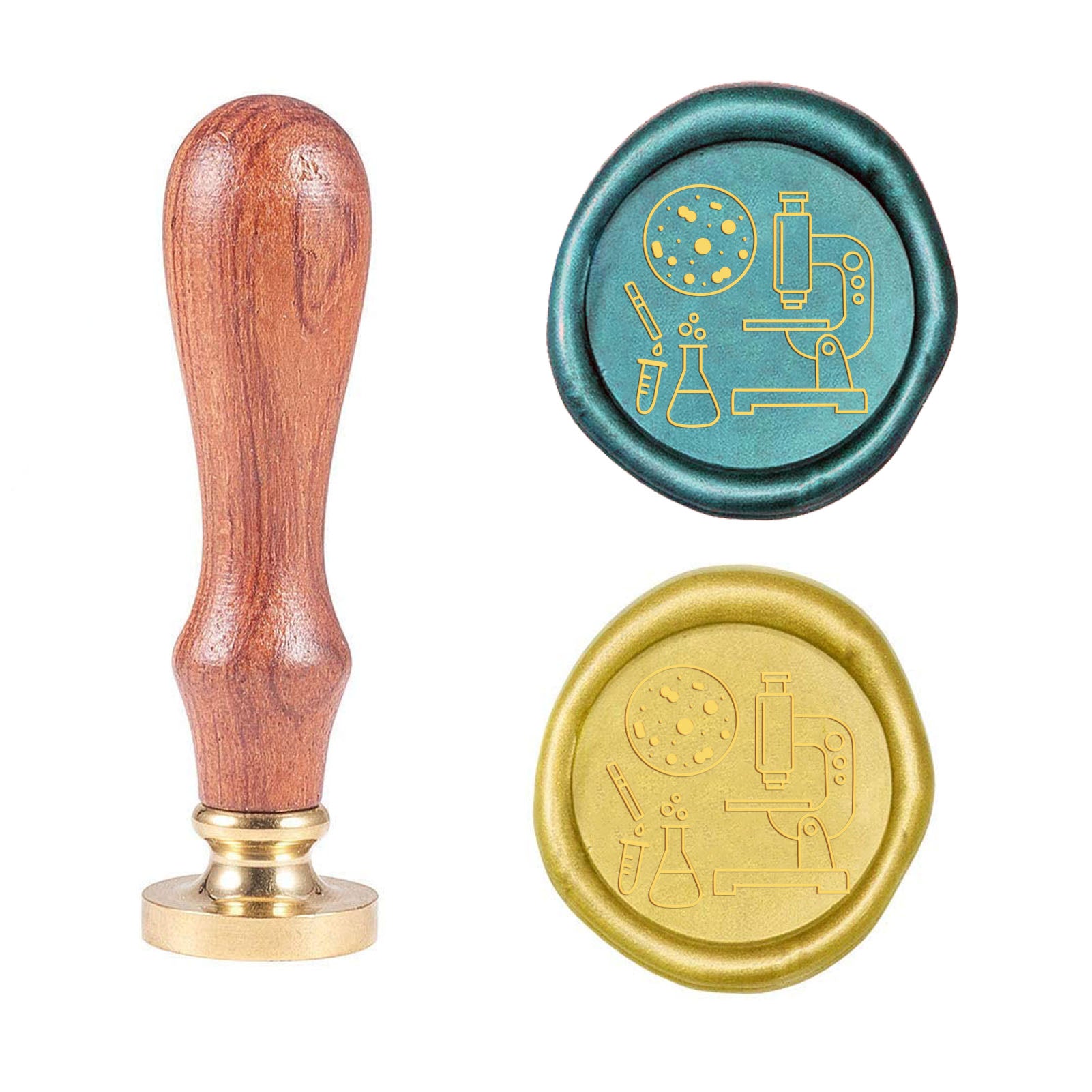 Microscope Wood Handle Wax Seal Stamp