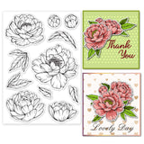 Craspire Peony Clear Silicone Stamp Seal for Card Making Decoration and DIY Scrapbooking