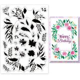 Craspire Flowers, Leaves, Frame, Background Clear Silicone Stamp Seal for Card Making Decoration and DIY Scrapbooking
