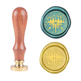Compass Mountain Tree Wood Handle Wax Seal Stamp