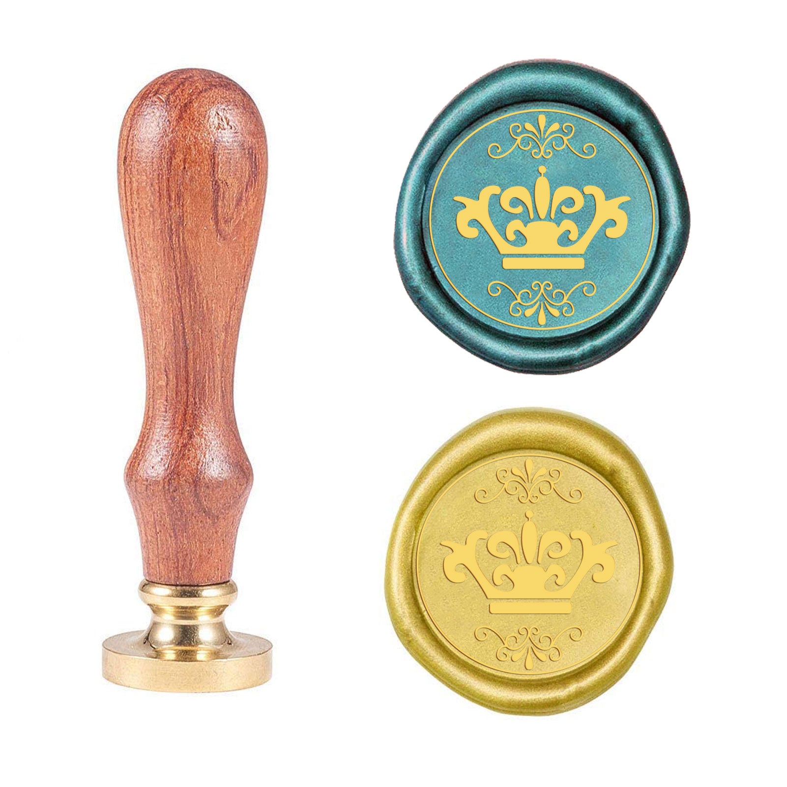 Wedding Crown Wood Handle Wax Seal Stamp