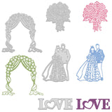 CRASPIRE 4 Pcs 4 Styles Carbon Steel Cutting Dies Stencils, for DIY Scrapbooking/Photo Album, Decorative Embossing DIY Paper Card, Wedding Themed Pattern, 1pc/style