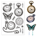 Craspire Clock, Vintage, Pocket Watch Clear Stamps Silicone Stamp Seal for Card Making Decoration and DIY Scrapbooking
