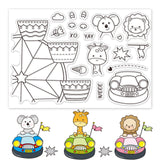 Craspire Ferris Wheel, Bumper Cars, Giraffe, Lion, Koala Clear Silicone Stamp Seal for Card Making Decoration and DIY Scrapbooking