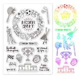 Craspire Sports Frame, Sports Equipment Clear Stamps Silicone Stamp Seal for Card Making Decoration and DIY Scrapbooking
