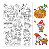 Craspire Gnome, Autumn, Pumpkin Clear Stamps Silicone Stamp Seal for Card Making Decoration and DIY Scrapbooking
