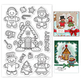 Craspire Gingerbread Man, Gingerbread House, Candy, Christmas Tree, Gifts Stamps Silicone Stamp Seal for Card Making Decoration and DIY Scrapbooking