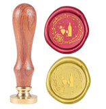 Flowers and Red Wine Wood Handle Wax Seal Stamp