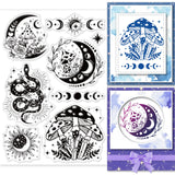 Craspire PVC Plastic Stamps, for DIY Scrapbooking, Photo Album Decorative, Cards Making, Stamp Sheets, Moon Pattern, 160x110x3mm