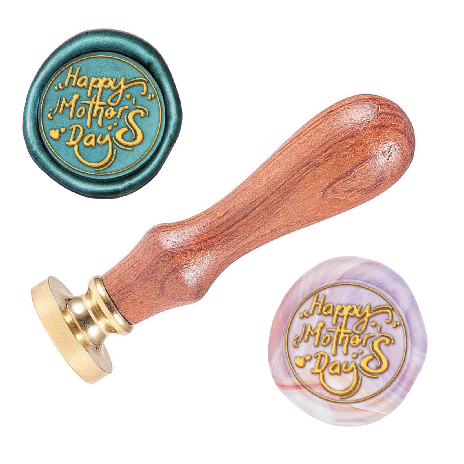 Happy Mothers' Day Wood Handle Wax Seal Stamp