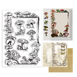 Craspire Vintage Mushroom Frame Clear Silicone Stamp Seal for Card Making Decoration and DIY Scrapbooking