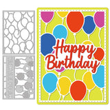 CRASPIRE Balloons Background, Birthday Carbon Steel Cutting Dies Stencils, for DIY Scrapbooking/Photo Album, Decorative Embossing DIY Paper Card