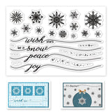 Craspire Snowflakes, Stars, Emotional Words Clear Stamps Seal for Card Making Decoration and DIY Scrapbooking