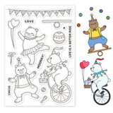Craspire Circus Bear, Animal, Cartoon, Cute Clear Silicone Stamp Seal for Card Making Decoration and DIY Scrapbooking