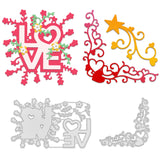 CRASPIRE Love, Valentine's Day, Flowers, Love Corners, Stars, Shooting Stars Carbon Steel Cutting Dies Stencils, for DIY Scrapbooking/Photo Album, Decorative Embossing DIY Paper Card