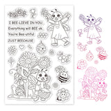 Craspire Bumblebee, Hive, Flower Clear Stamps Silicone Stamp Seal for Card Making Decoration and DIY Scrapbooking