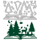 CRASPIRE Forest, Trees, Deer, Rabbit, Squirrel, Bird, Moon, Stars Carbon Steel Cutting Dies Stencils, for DIY Scrapbooking/Photo Album, Decorative Embossing DIY Paper Card