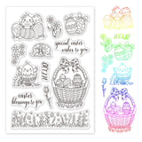 Craspire Chicken with Easter Basket Clear Stamps Silicone Stamp Seal for Card Making Decoration and DIY Scrapbooking