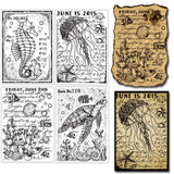 Craspire Seahorse, Sea Turtle, Shell, Conch Clear Stamps Seal for Card Making Decoration and DIY Scrapbooking