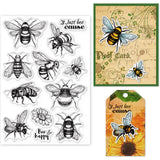 Craspire Bee, Wasp, Flower Clear Silicone Stamp Seal for Card Making Decoration and DIY Scrapbooking