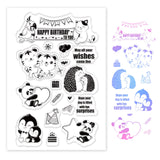 Craspire Birthday, Parrot, Kitten, Tiger, Hedgehog, Panda, Penguin, Balloon, Gift Box, Candle, Candy, Cake, Topper Clear Silicone Stamp Seal for Card Making Decoration and DIY Scrapbooking