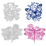 CRASPIRE Dragonfly, Butterfly, Vine, Rose Carbon Steel Cutting Dies Stencils, for DIY Scrapbooking/Photo Album, Decorative Embossing DIY Paper Card