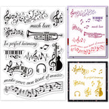 Craspire Music Clear Stamps Silicone Stamp Seal for Card Making Decoration and DIY Scrapbooking
