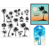 Craspire Tropical, Coconut Tree Silhouette Clear Stamps Seal for Card Making Decoration and DIY Scrapbooking