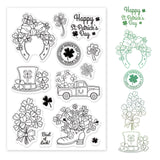 Craspire Four-leaf Clover, Clover, Clover, St Patrick's Day Clear Stamps Silicone Stamp Seal for Card Making Decoration and DIY Scrapbooking