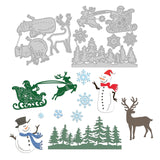 CRASPIRE Santa Sleigh, Snowflake Snowman Carbon Steel Cutting Dies Stencils, for DIY Scrapbooking/Photo Album, Decorative Embossing DIY Paper Card