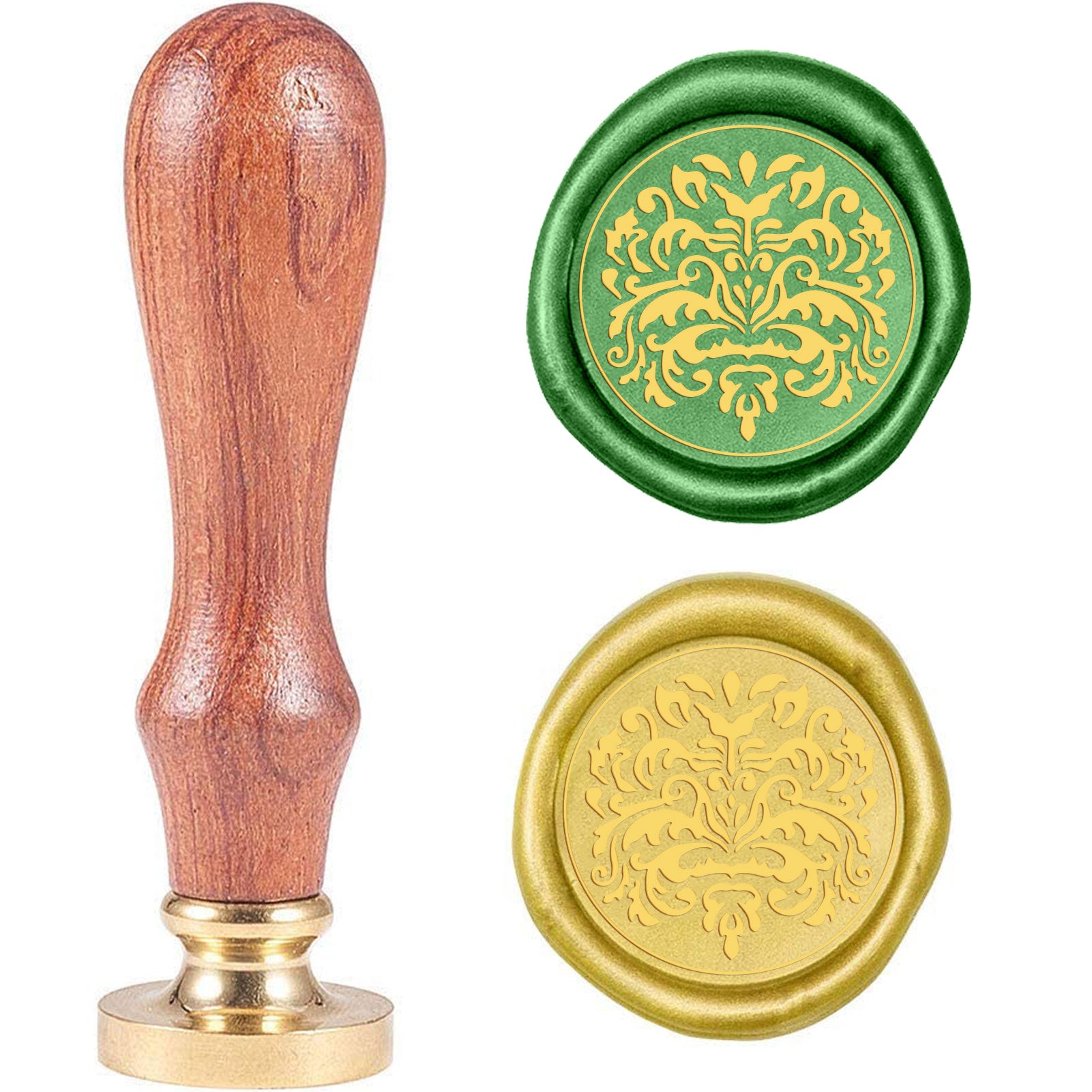 Decorative Flowers-2 Wood Handle Wax Seal Stamp