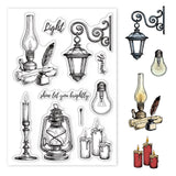Craspire Lamp, Candle, Retro, Street Light Clear Silicone Stamp Seal for Card Making Decoration and DIY Scrapbooking