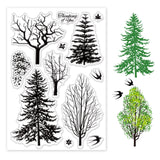 Craspire Tree, Forest, Plants Clear Stamps Silicone Stamp Seal for Card Making Decoration and DIY Scrapbooking